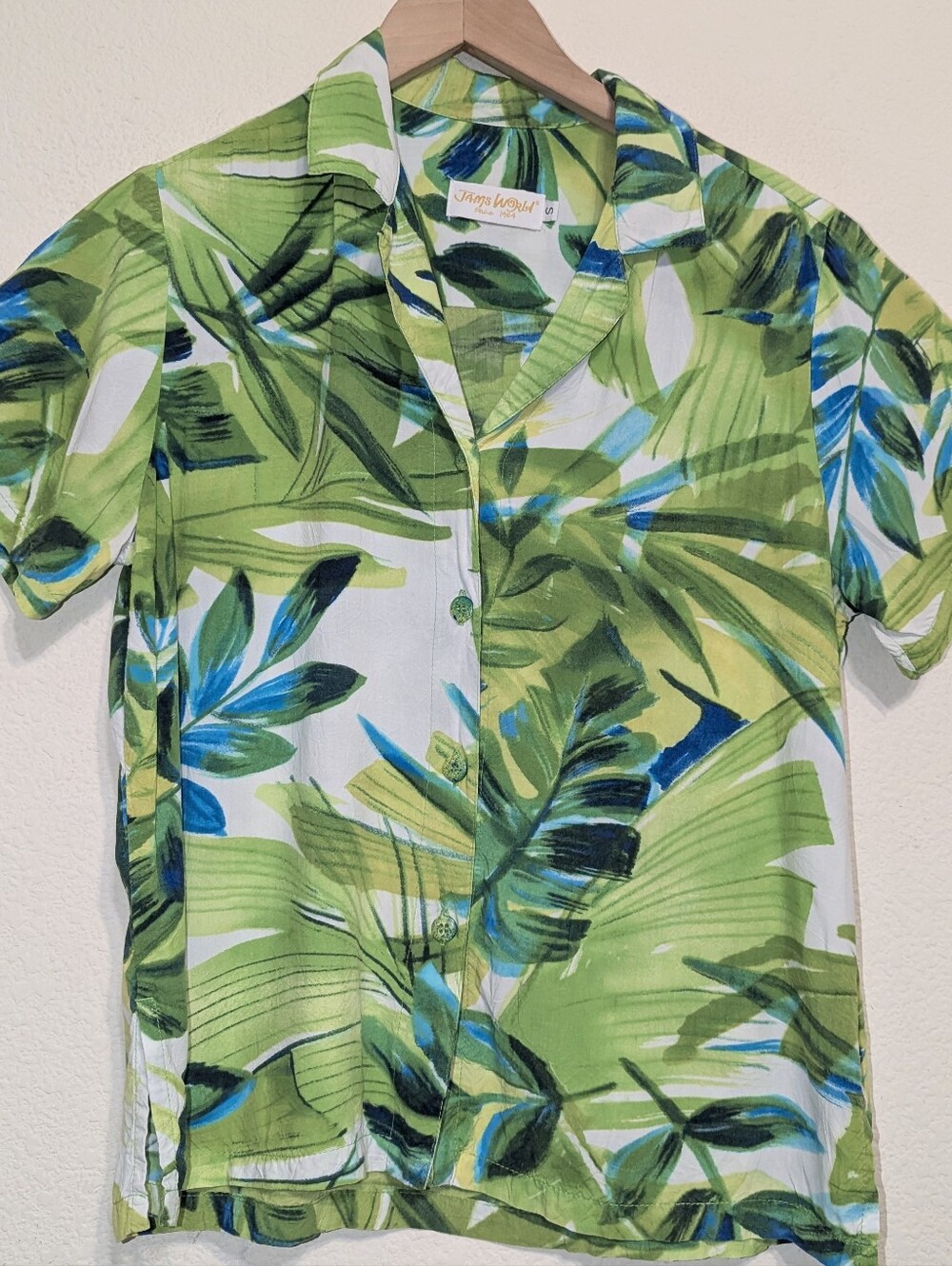 Jams World Aloha Style Camp Shirt - Size Small, Fabric Pattern Curacao Hawaii